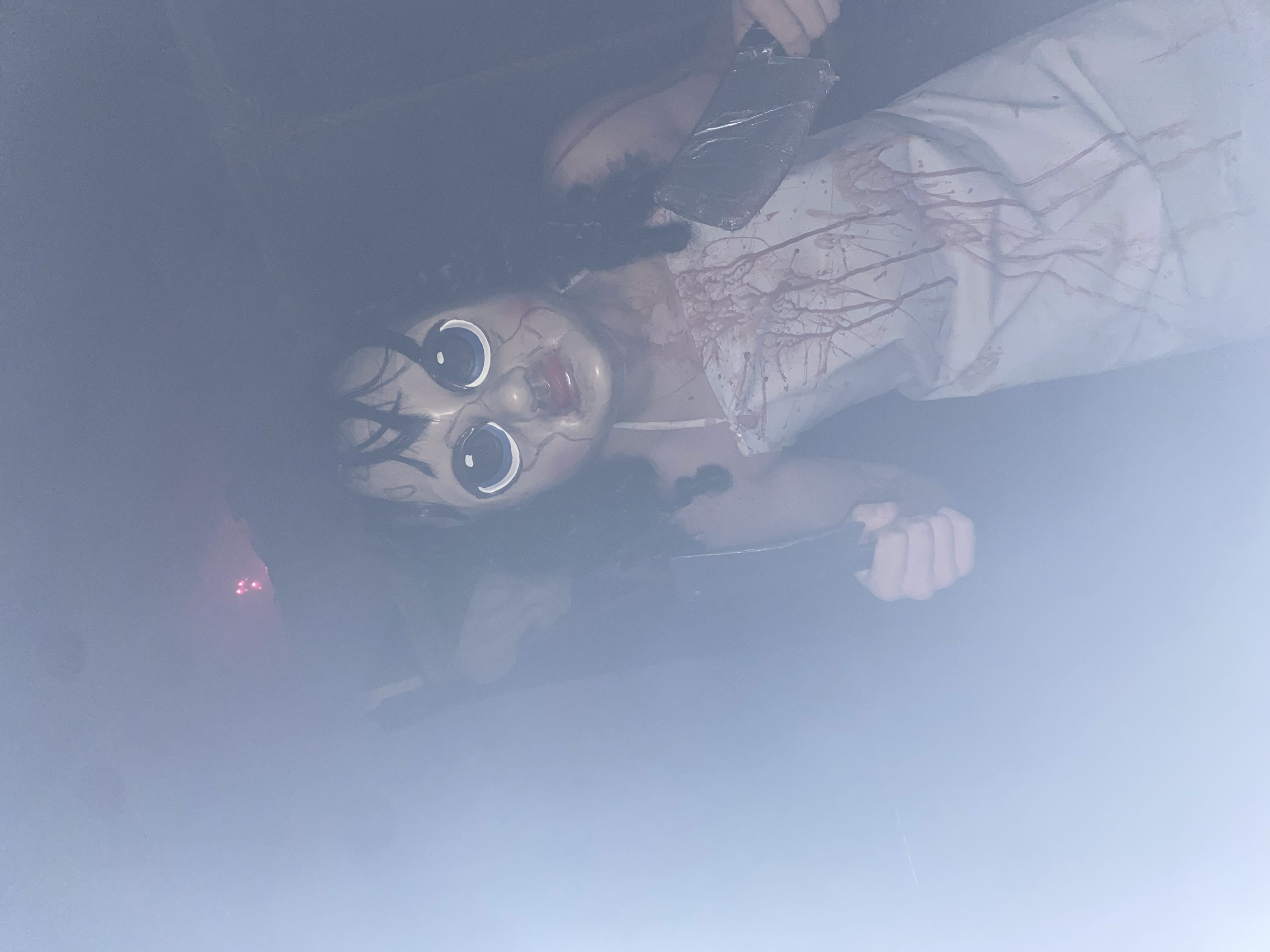 actor in a doll face mask